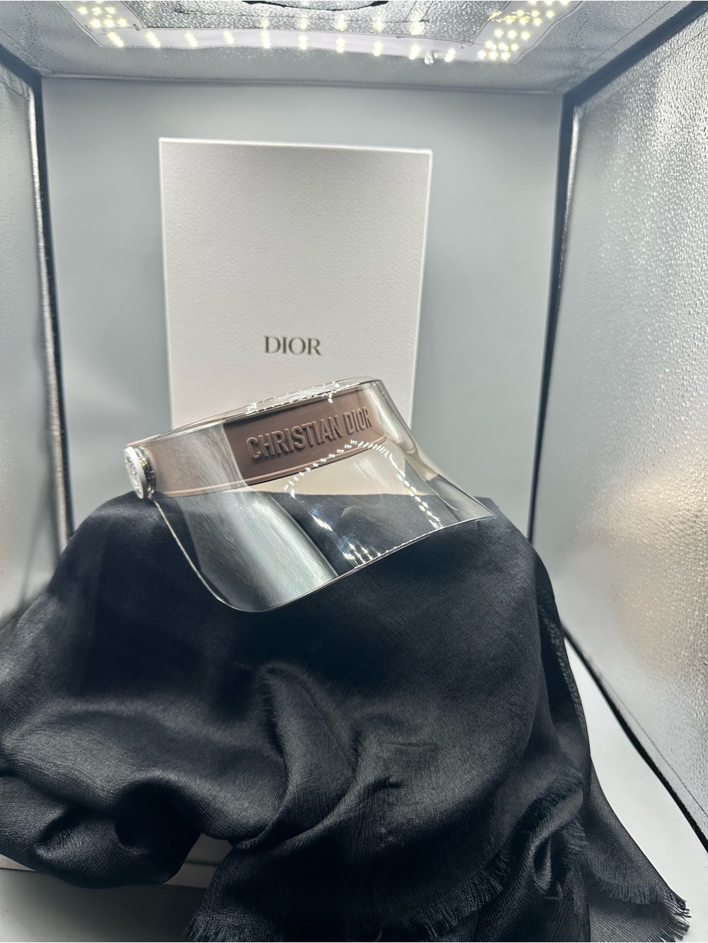Dior Transparent Visor with Rose Gold Christian Dior Band